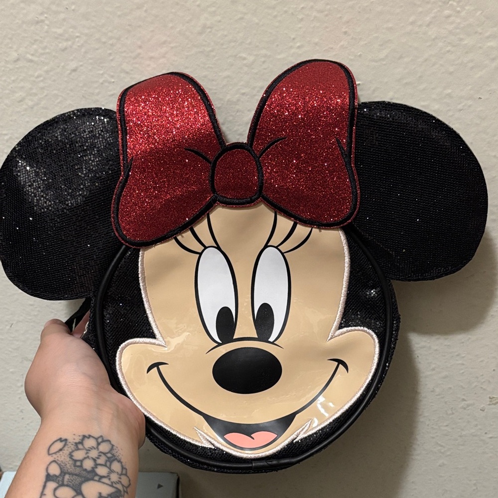 Disney Minnie Mouse Sparkly Red and Black Bag